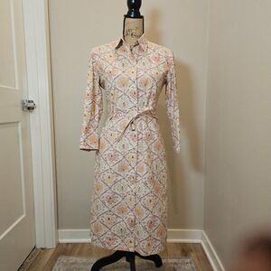 Arayal Women's Floral Long Sleeve Shirt Dress Size 38